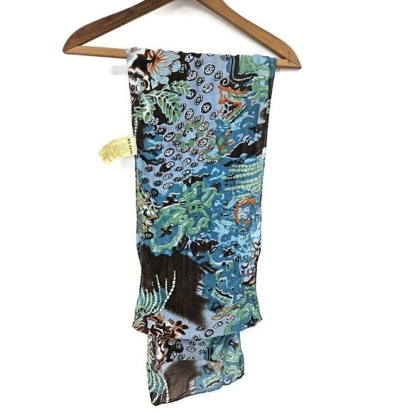 NWOT Da-Nang Scarf Belt Sash Blue Cotton Silk Blend 98x12 Size Medium - Picture 4 of 4